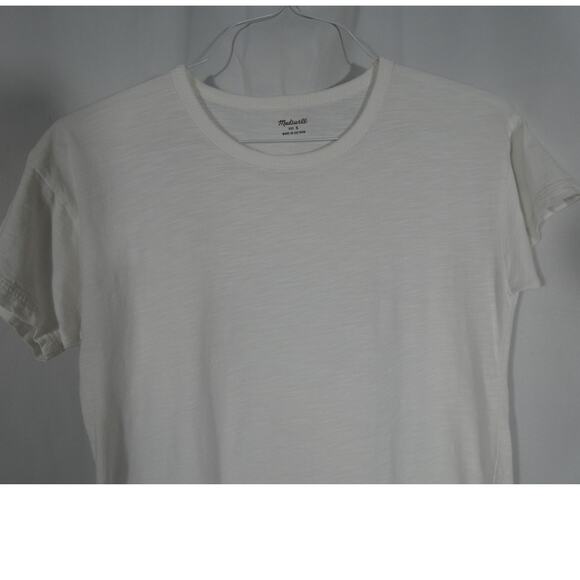 Madewell Women's Small White Casual T-Shirt Short Sleeves Round Hem - Picture 2 of 7
